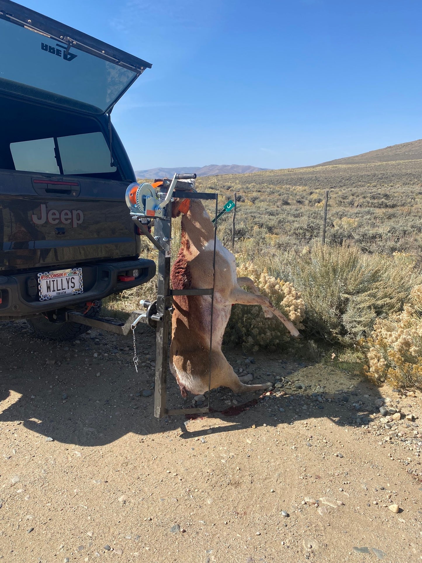 KShot Hitch-Mounted Deer Hoist & Carrier | Model DEER-HOIST-CARRIER | 40.25" L x 18.5" W | 600 lb Capacity | 20 To 100+ HP | Trucks, SUVs, ATVs & UTVs