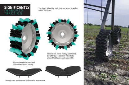 Shark Wheels Airless Irrigation Solution | High Traction SWIFT | 30-Paddle | For Standard Center Pivot Irrigation Systems