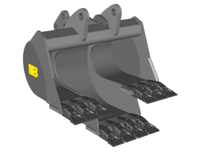 Werk-Brau Drop Center Bucket | Precision Trenching | 12–120 Tons | For Mini Excavators