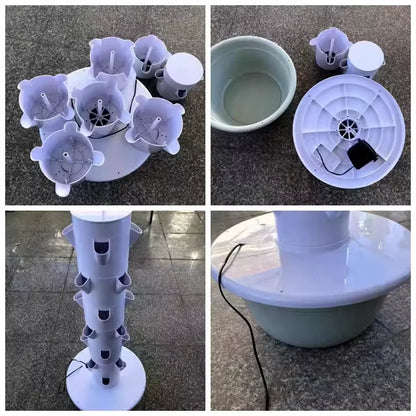 Lyine Hydroponic System Vertical Planter | 9-Layer Aeroponics Tower | Height 165 cm