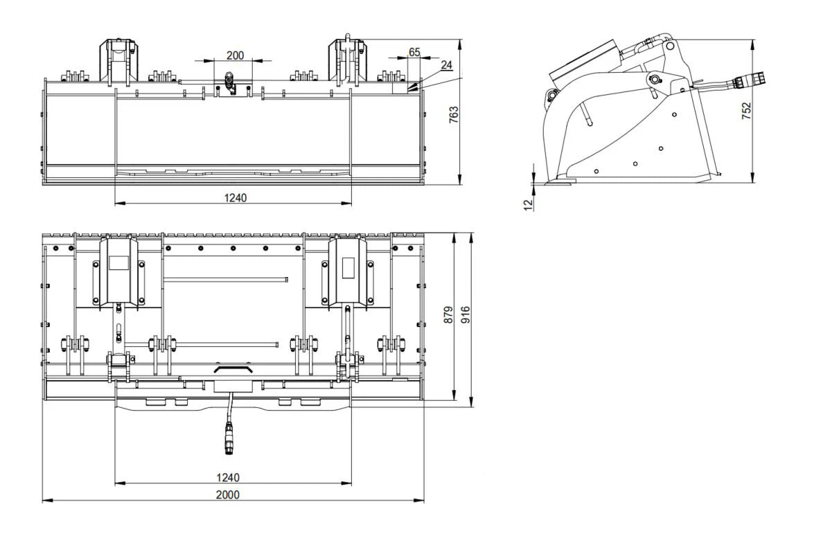 Landy Attachments Grapple Bucket | Widths 78" & 85" | 25-40 HP | 16 GPM | For Skid Steers, Tractors, ATVs & UTVs