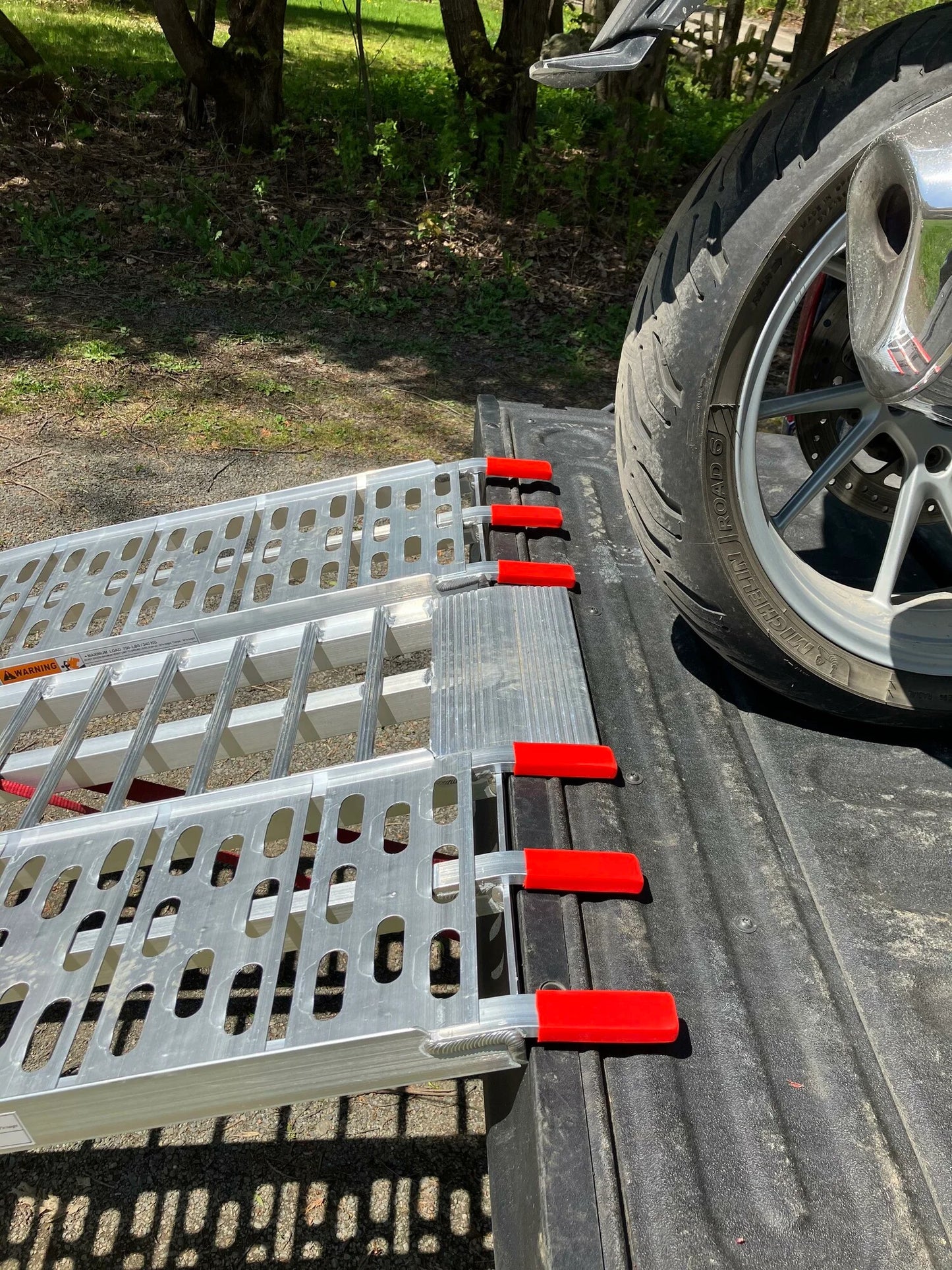 Black Widow 3-Piece Arched Folding Motorcycle Ramp | Model AF-9034-HD | Width 33-1/2" | Length 7' 5" | Capacity 1,500 lb | Horsepower 4 To 90+ HP | For Motorcycles, ATVs & Dirt Bikes