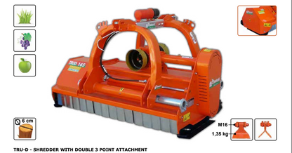 Rinieri Reversible Shredder TRU-D 100 - 240 Modal | 39"-92" Working Width | 30 - 110HP For Tractor