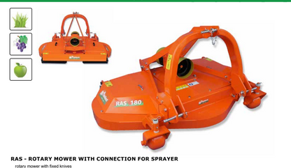 Rinieri Rotary Mower With Connection For Sprayer RAS 140 - 250 Model | 55"-98" Working Width| 30-90 HP For Tractor