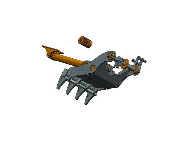 Bedrock Attachments Pin-On Thumb | Model EPT65-PO4T36 | Width 27.6" | Pin Size 65mm | 4 Teeth | Machine Size 12-15 Ton | For Excavators
