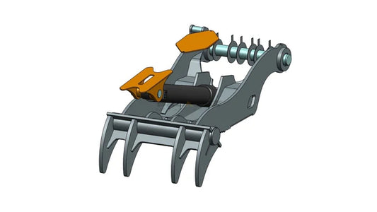 Bedrock Attachments Pin Grabber Thumb | Model EPT110-PG4T60W | Width 49.6" | Pin Size 110mm | 4 Teeth | Machine Size 45-50 Ton | For Excavators