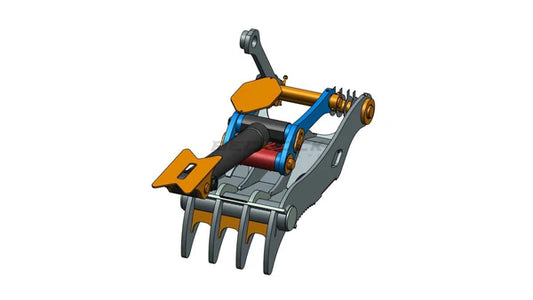 Bedrock Attachments Pin-On Thumb | Model ET80-PO4T36 | Width 34.3" | Pin Size 80mm | 4 Teeth | Machine Size 20-24 Ton | For Excavators