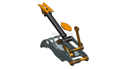 Bedrock Attachments Pin Grabber Thumb | Model ET80-PG4T42 | Width 40.9" | Pin Size 80mm | 4 Teeth | Machine Size 20-24 Ton | For Excavators