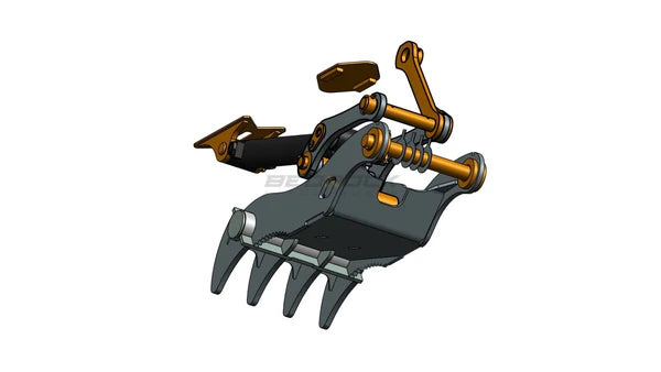 Bedrock Attachments Pin Grabber Thumb | Model ET80-PG4T42 | Width 40.9" | Pin Size 80mm | 4 Teeth | Machine Size 20-24 Ton | For Excavators