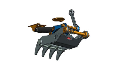 Bedrock Attachments Pin-On Thumb | Model ET80-PO4T42 | Width 36.2" | Pin Size 80mm | 4 Teeth | Machine Size 20-24 Ton | For Excavators