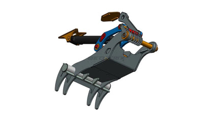 Bedrock Attachments Pin Grabber Thumb | Model ET90-PG4T54 | Width 47.2" | Pin Size 90mm | 4 Teeth | Machine Size 24-29 Ton | For Excavators