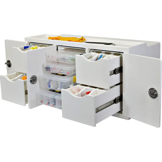 RIO MARINE CUSTOMS 4 TRAY, 4 DRAWER FREE STANDING TACKLE STATION