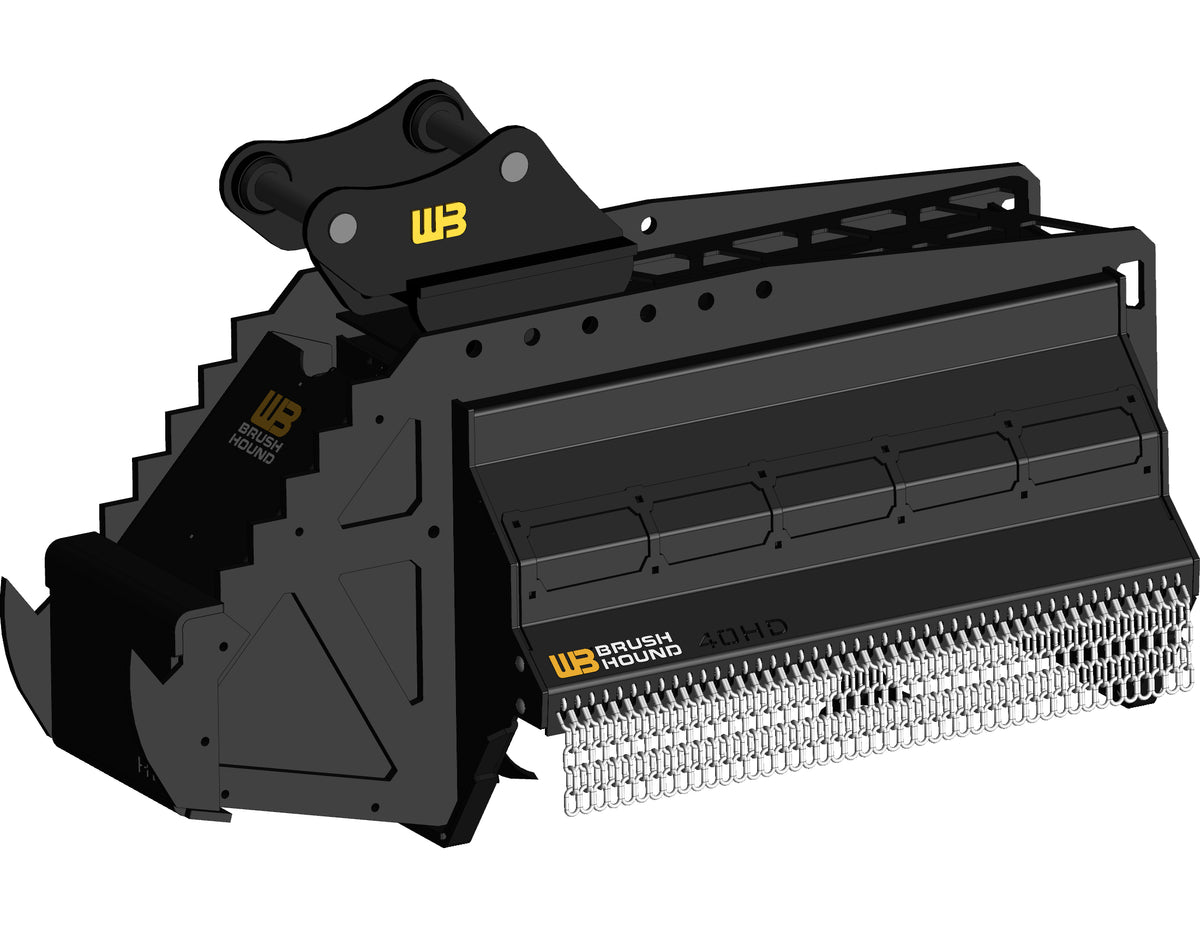 Werk-Brau BrushHound Flail Shredder | Model 30EX–50EX-HD | Width 30–50" | 4–20 Tons | For Mini Excavator, Excavator & Backhoe