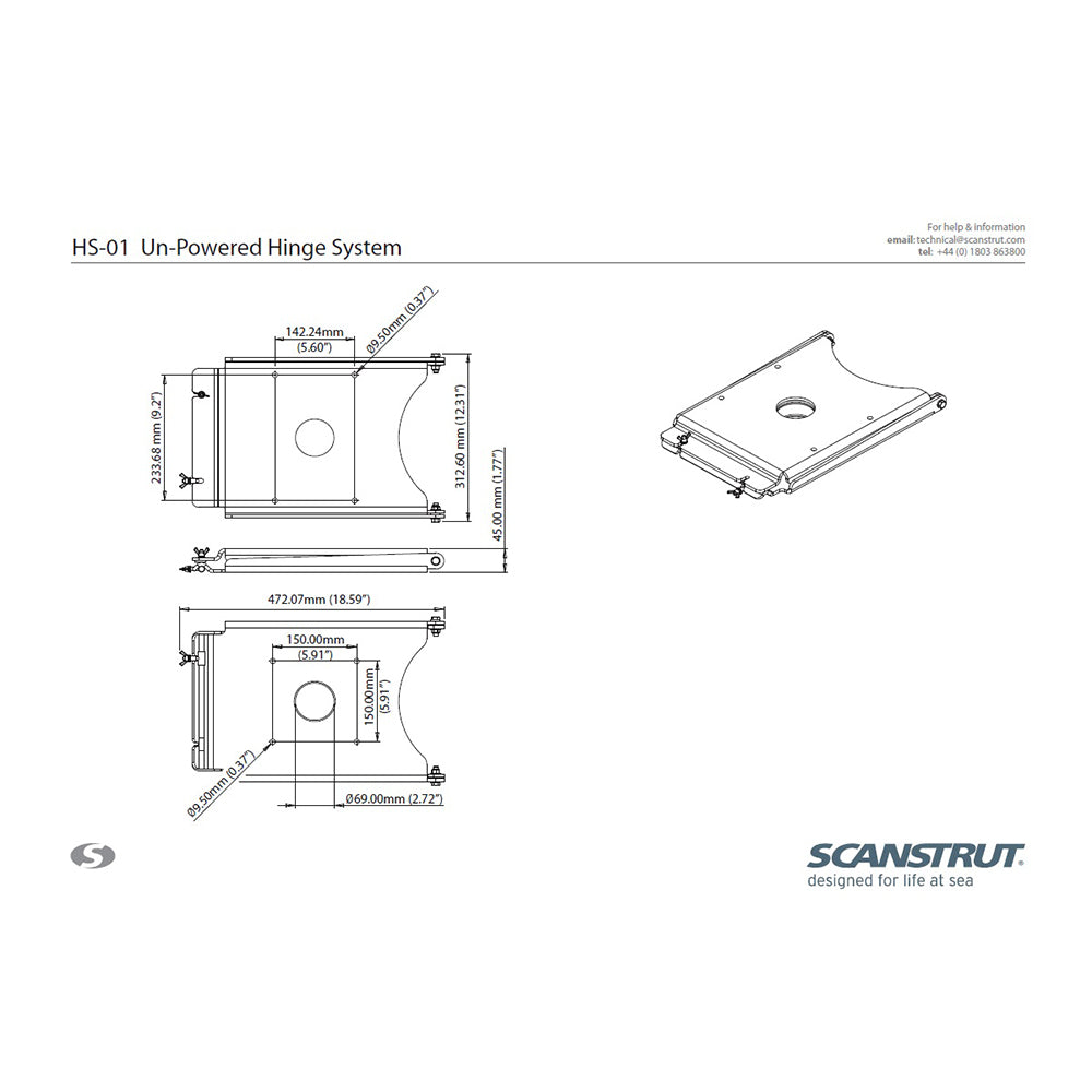 Scanstrut Un-Powered Hinge System f/PowerTower [HS-01]