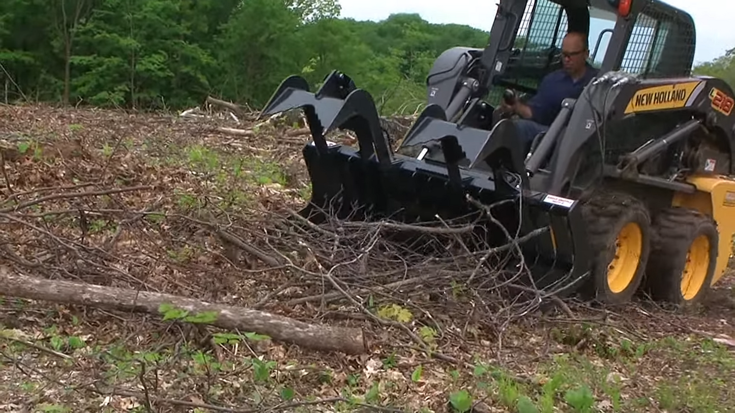 STOUT | XHD Brush & Root Grapple | 4" Tine Spacing | Model 72" Width | Hydraulic Flow 15–25 GPM | 26–37 kW / 35–50 HP|For Skid Steer