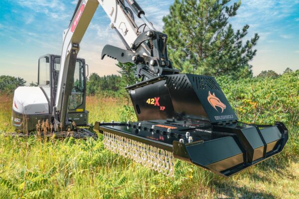 Brush Wolf Heavy-Duty X- Brush Cutter Series | Cutting Width 42" & 48" inches | Hydraulic Flow Range 14-37 GPM | For Excavators & Backhoe