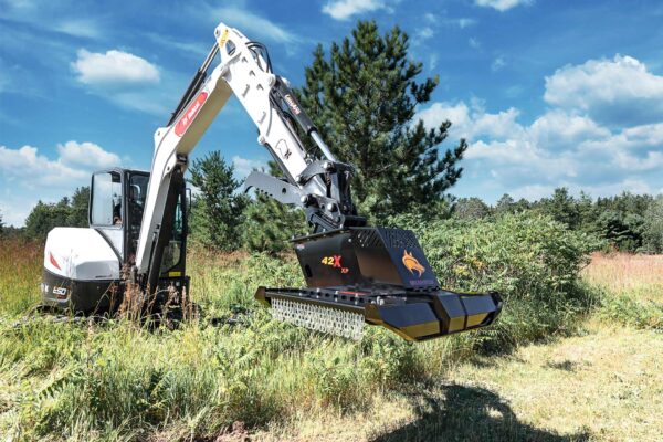 Brush Wolf Heavy-Duty X- Brush Cutter Series | Cutting Width 42" & 48" inches | Hydraulic Flow Range 14-37 GPM | For Excavators & Backhoe