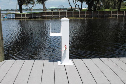 RIO MARINE CUSTOMS | Water Pedestal Stanchion | Model CMPW24-WHT | Height 24" Inches | 8" x 8" Base | Durable Aluminum Design | For Dock