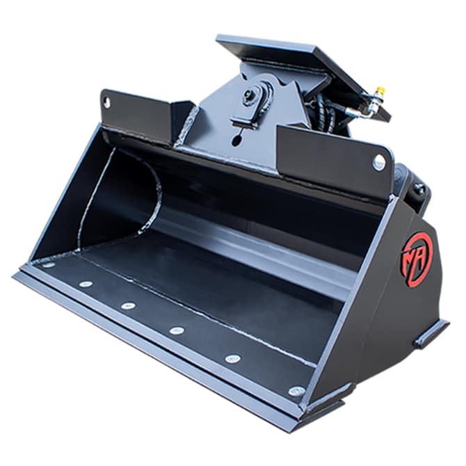 Mongo Attachments Tilt Bucket | Model MTGB1100 | Width 42" | Hydraulic Dual‑Cylinder Grading | 3.5 To 5 Tons | For Excavators