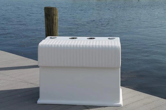 RIO MARINE CUSTOMS | Fiberglass Leaning Post with Cabinet | Model CMSFLP | 42" W x 24" D x 30" H | Stylish and Functional Seating | For 22' to 32' Feet Boats