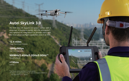 Autel Robotics EVO MAX 4T‑XE Bundle | 42 min Flight | SkyLink 3.0 | 2 Free Batteries + 1 Multi‑Charger (Summer Campaign)