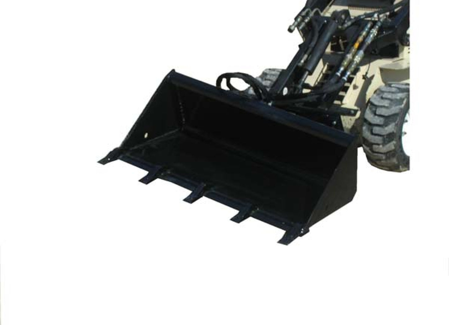 Paladin Universal Hitch Bucket With Teeth | Width 42"-48” | 8-15 GPM | For Mini Skid Steer
