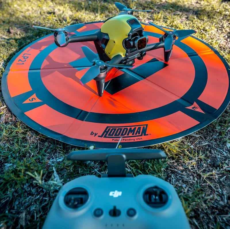 Hoodman Weighted Trifold Drone Landing Pad | Model LP21 | Size 21" | Compact & Durable | For DJI, Mavic & Mini Drones