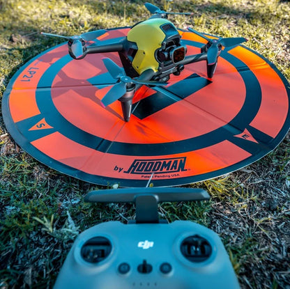 Hoodman Weighted Trifold Drone Landing Pad | Model LP21 | Size 21" | Compact & Durable | For DJI, Mavic & Mini Drones