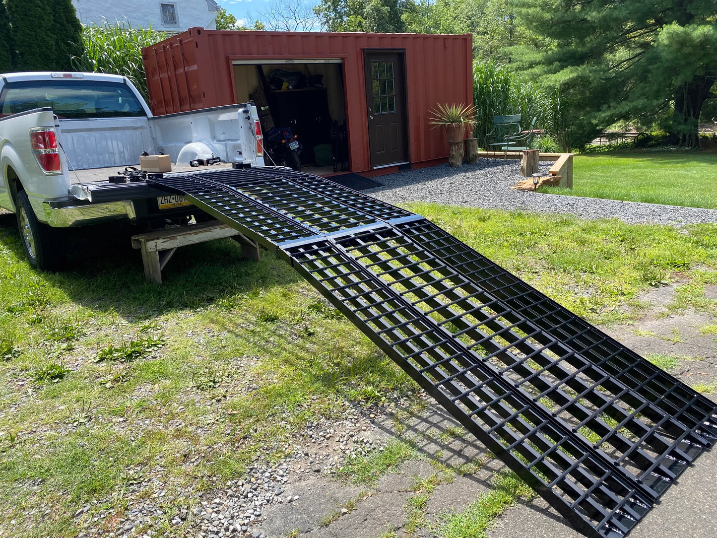 Black Widow Heavy-Duty Folding Arched Motorcycle Ramp | Models BW-12040-HD & BW-14440-HD | Size 40" Wide | Capacity 1,500 lb | For Street, Touring & Cruiser Motorcycles