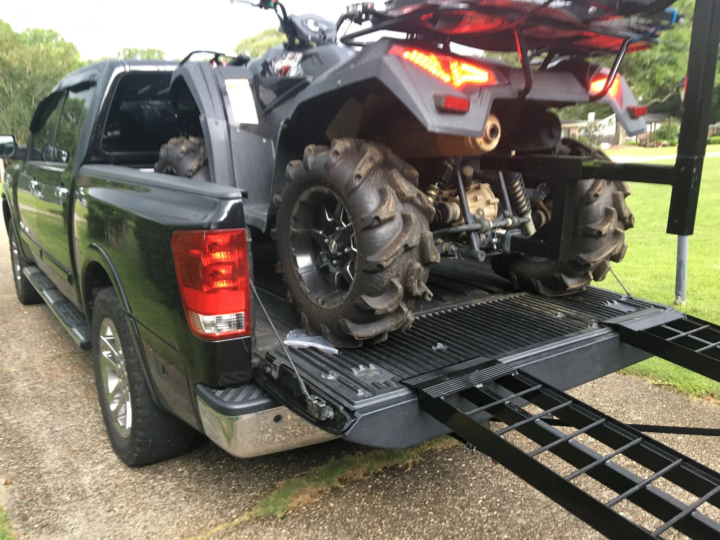 Black Widow Arched Folding Dual Runner ATV Ramps | Model BW-9412-2 | Length 96" | 1,200 lb Capacity | Horsepower 20 To 60 HP | For ATV, Truck & Trailer Loading