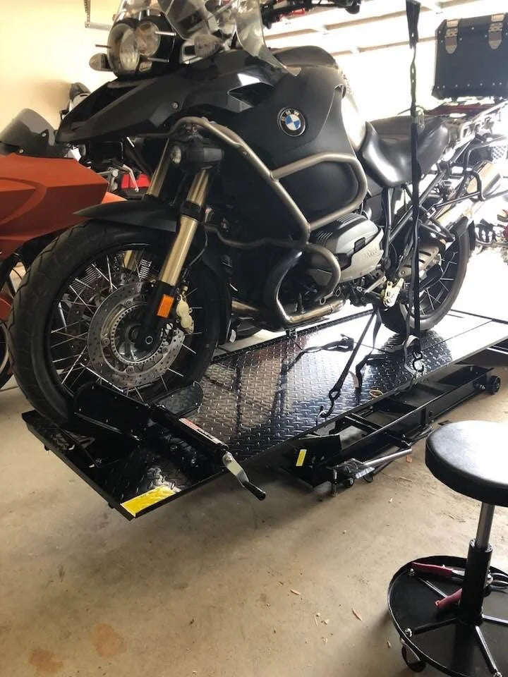 Black Widow Essential Motorcycle Shop Kit | Model BW-SK-E | Platform Dimensions 78" x 47" | Lift Height Up To 30" | Capacity 1,000 lb | For Street, Touring & Cruiser Bikes