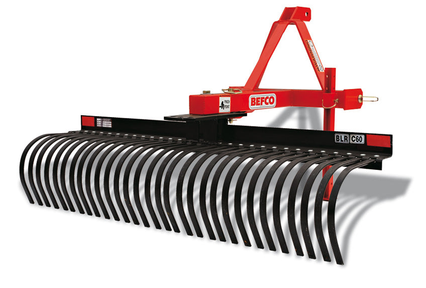 Befco Landscape Rakes | Sub-Compact & Standard Duty Models | Working Width 48", 60", 72", 84" & 96" | Horsepower 16-65 HP | For Tractors