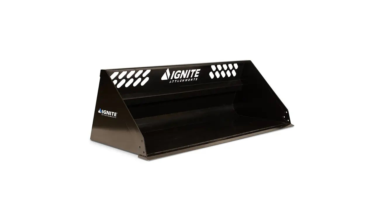 Ignite Attachments Light Material Snow Bucket | Width 94" | Capacity 49.4 Cu. Ft. | Hydraulic Flow Range 13–25 GPM | For Skid Steers