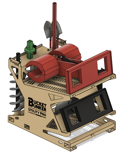 Bucket Bunker Utility PRO | Model 400500 | 64" x 49.5" Storage System | Heavy-Duty Attachment Organizer | 8 To 30+ GPM | For Skid Steer