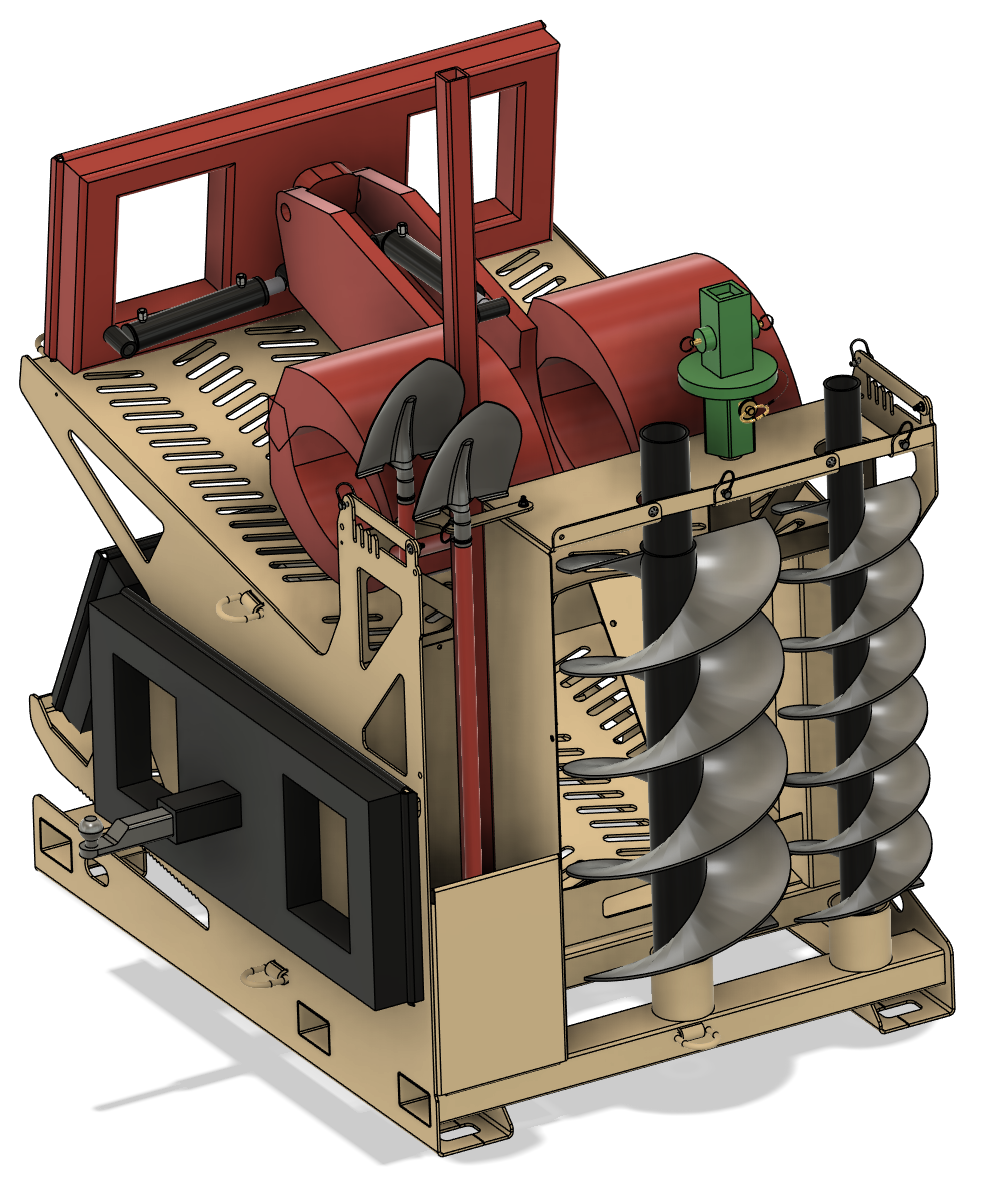 Bucket Bunker Utility PRO | Model 400500 | 64" x 49.5" Storage System | Heavy-Duty Attachment Organizer | 8 To 30+ GPM | For Skid Steer
