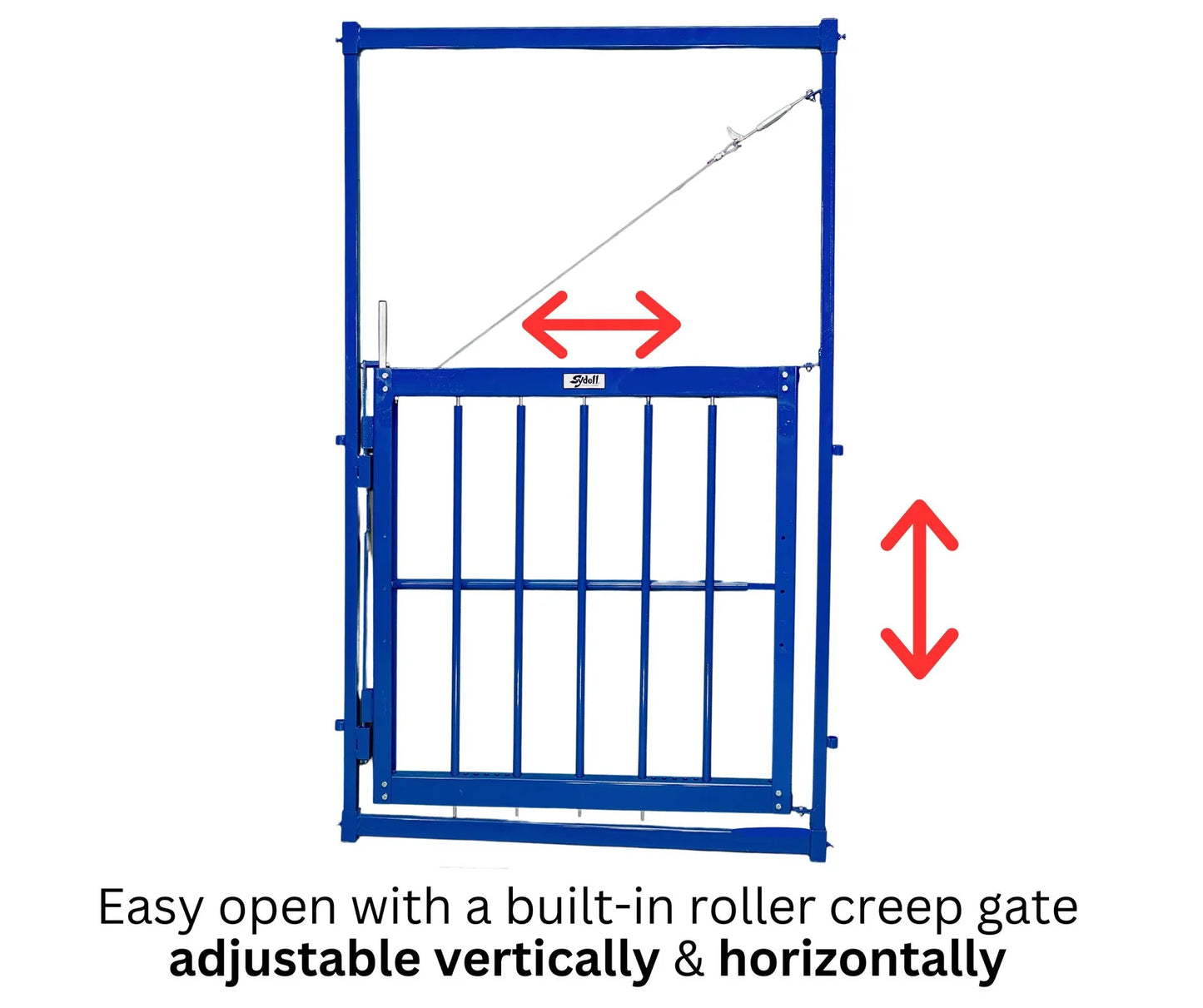 Sydell Arched Swing Gate | #0475 | Width 48" | Adjustable Roller Creep Gate | For Sheep & Goat Pens