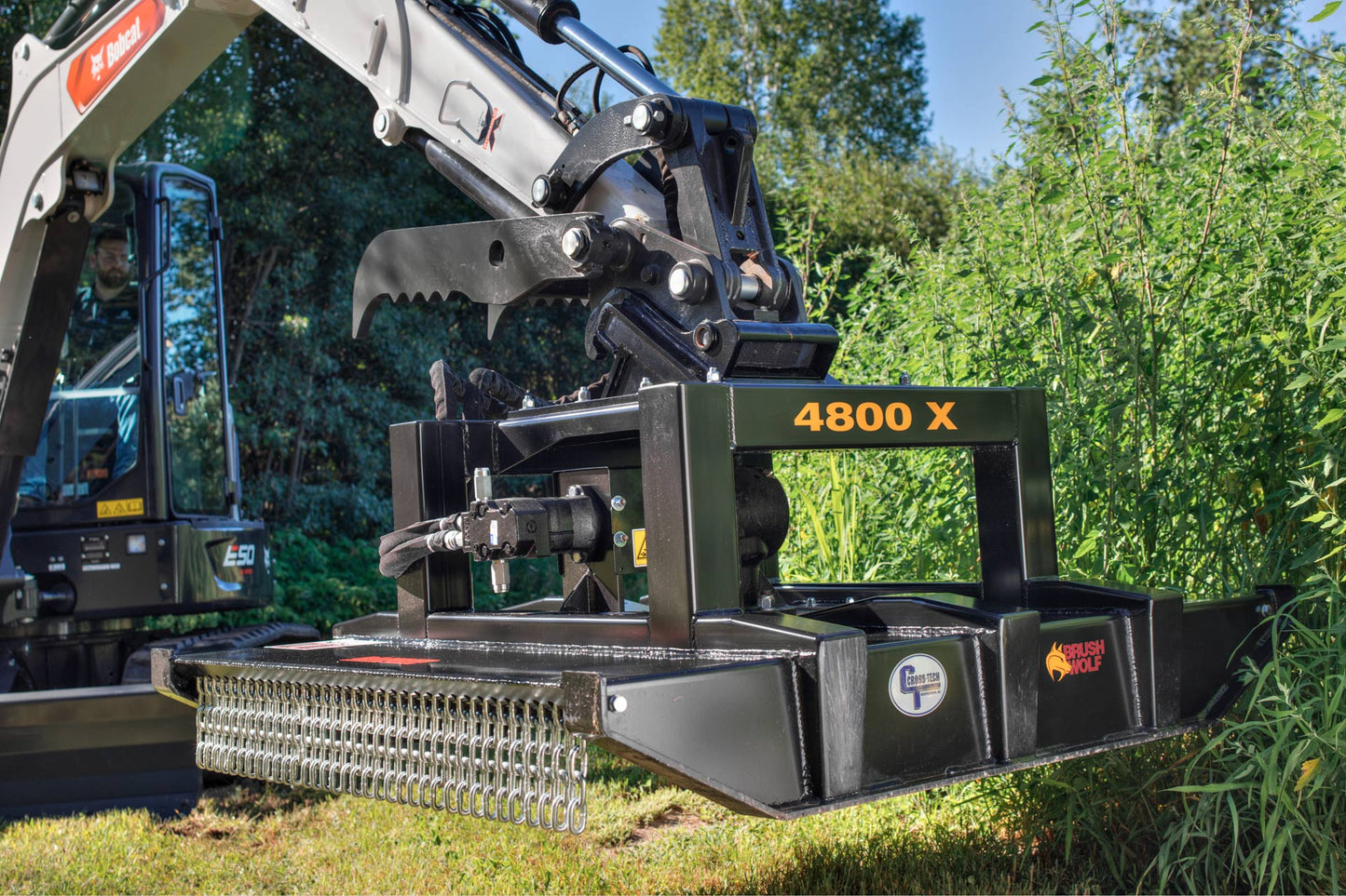 Brush Wolf Standard-Duty X- Brush Cutter Series | Cutting Width 36", 42" & 48" inches | Hydraulic Flow Range 8-40 GPM | For Excavators & Backhoe