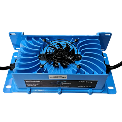 PowerHouse Lithium 48V 16A Waterproof Smart Charger | Model BCH4816WP | For 48V Battery