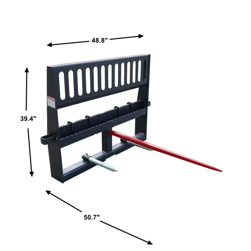 Landy Attachments HD Pallet Forks & Hay Spear Combo | Width 48" | 8-30+ GPM | For Skid Steers