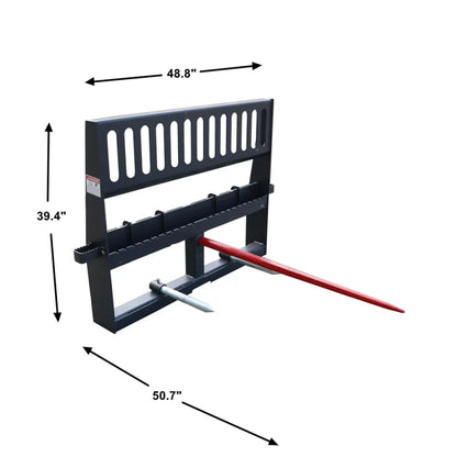Landy Attachments HD Pallet Forks & Hay Spear Combo | Width 48" | 8-30+ GPM | For Skid Steers