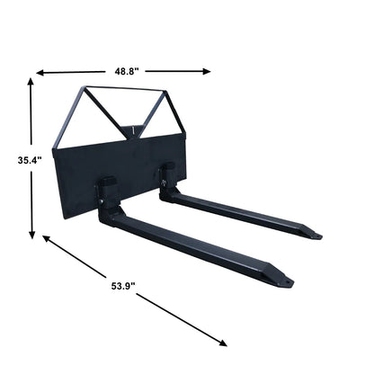 Landy Attachment  Economy Pallet Forks | Frame Width 49" | 6-30+ GPM | For Skid Steers