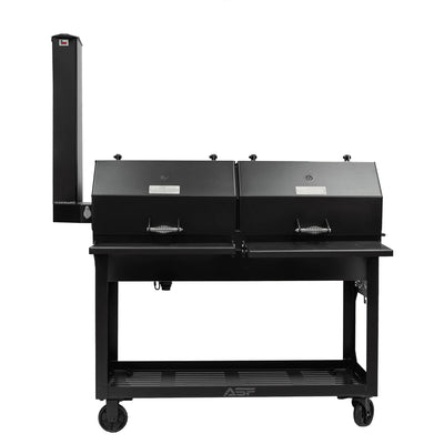 ASF 48x20 BBQ Pit | Dual Cooking Chambers | Heavy-Duty 3/16 Steel Construction