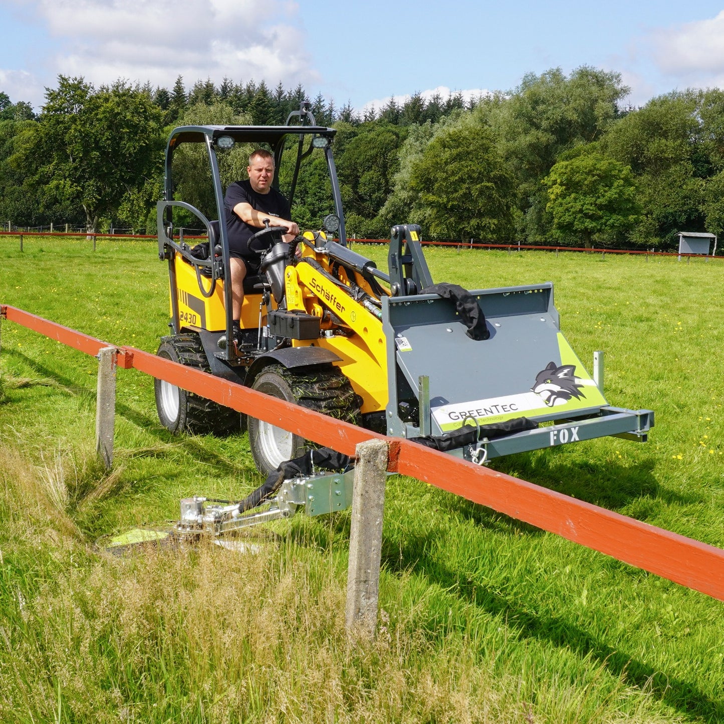 GreenTec Weed Eater Mower Loader Mount | Model Fox 40 Carrier Frame With Fox 40 Tool | Cutting Width 31.5" Inches | For Loaders