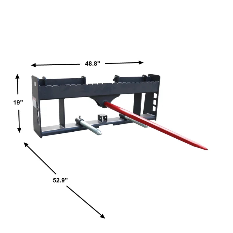 Landy Attachment Bale Spear | Width 49" | 8-16 GPM | 20-35 HP | For Skid Steers, Tractors, ATVs & UTVs