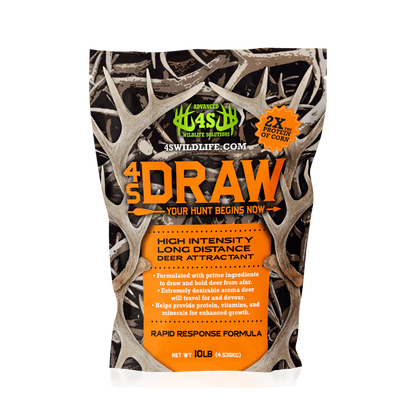 4S Advanced Wildlife Solutions 4S DRAW Deer Attractant | Size 3, 10 & 25 lb | Long‑Range Aroma | High‑Protein Peanut Formula | For Hunting & Feed Sites