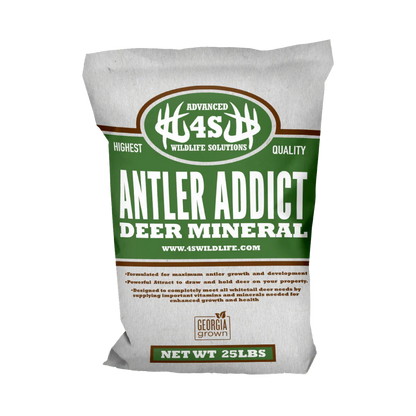 4S Advanced Wildlife Solutions Antler Addict Deer Mineral | Blocks & 25 lb Bags | High‑Potency Chelated Minerals | For Whitetail Deer Growth & Herd Health
