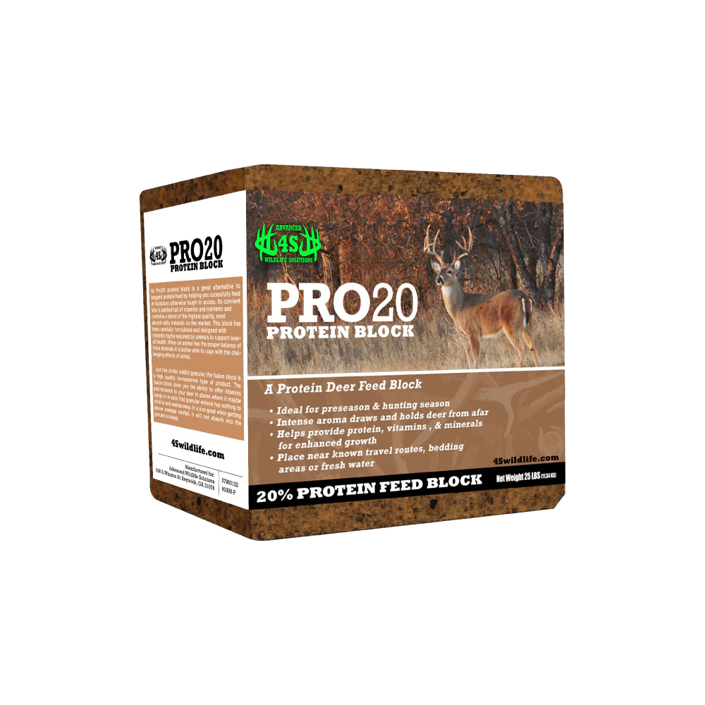 4S Advanced Wildlife Solutions Pro20 Protein Deer Block | Pellets & Bulk | 50 & 2000 lb | 20% Protein | For Deer Attractant & Nutritional Supplement