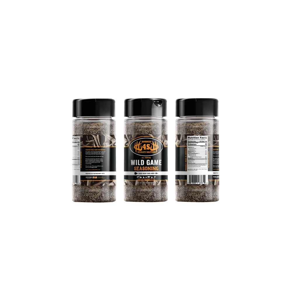 4S Advanced Wildlife Solutions Wild Game Seasoning | 13 oz | Premium Garlic–Onion Blend | For Deer, Wild Game, Beef & Outdoor Cooking