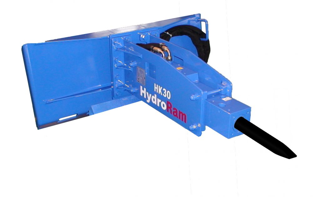 HydroRam HK30 Skid Steer Hydraulic Hammer | Overall Length 58.8" | For 8-12 GPM Mini Skid Steers