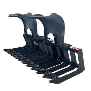 STOUT | XHD Brush & Root Grapple | 6" Tine Spacing | Model 84" Width | Hydraulic Flow 15–25 GPM | Power Requirement 30–40 kW / 40–55 HP | For Skid Steer